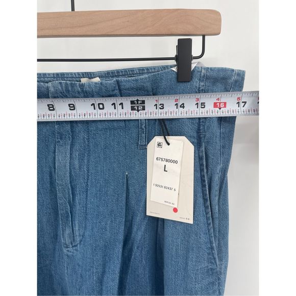Levi's Jeans Wide Leg Slouchy Pleated Front Women 34 Large Blue High Rise New - Picture 10 of 14